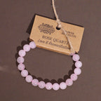 Power Bracelet - Rose Quartz Beads 8mm – view 3
