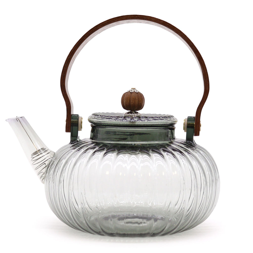 Charcoal Ribbed Glass Infuser Teapot - 950ml – view 2