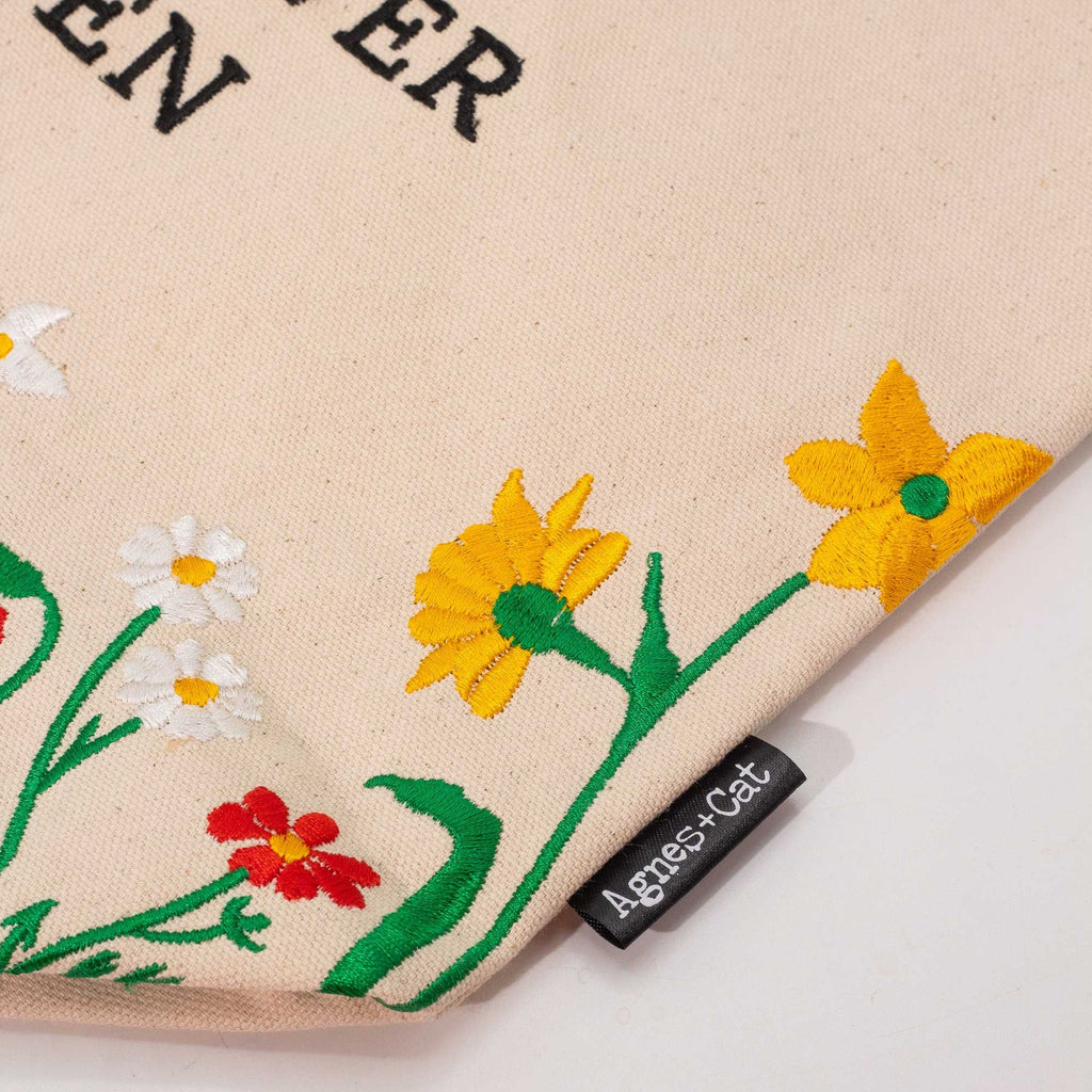 Agnes + Cat Wildflower Garden Embroidered Tote Bag – view 3