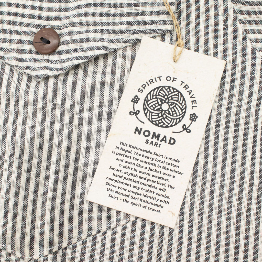 Nomad Sari Grandad Shirt - Grey Stone - Large – view 3