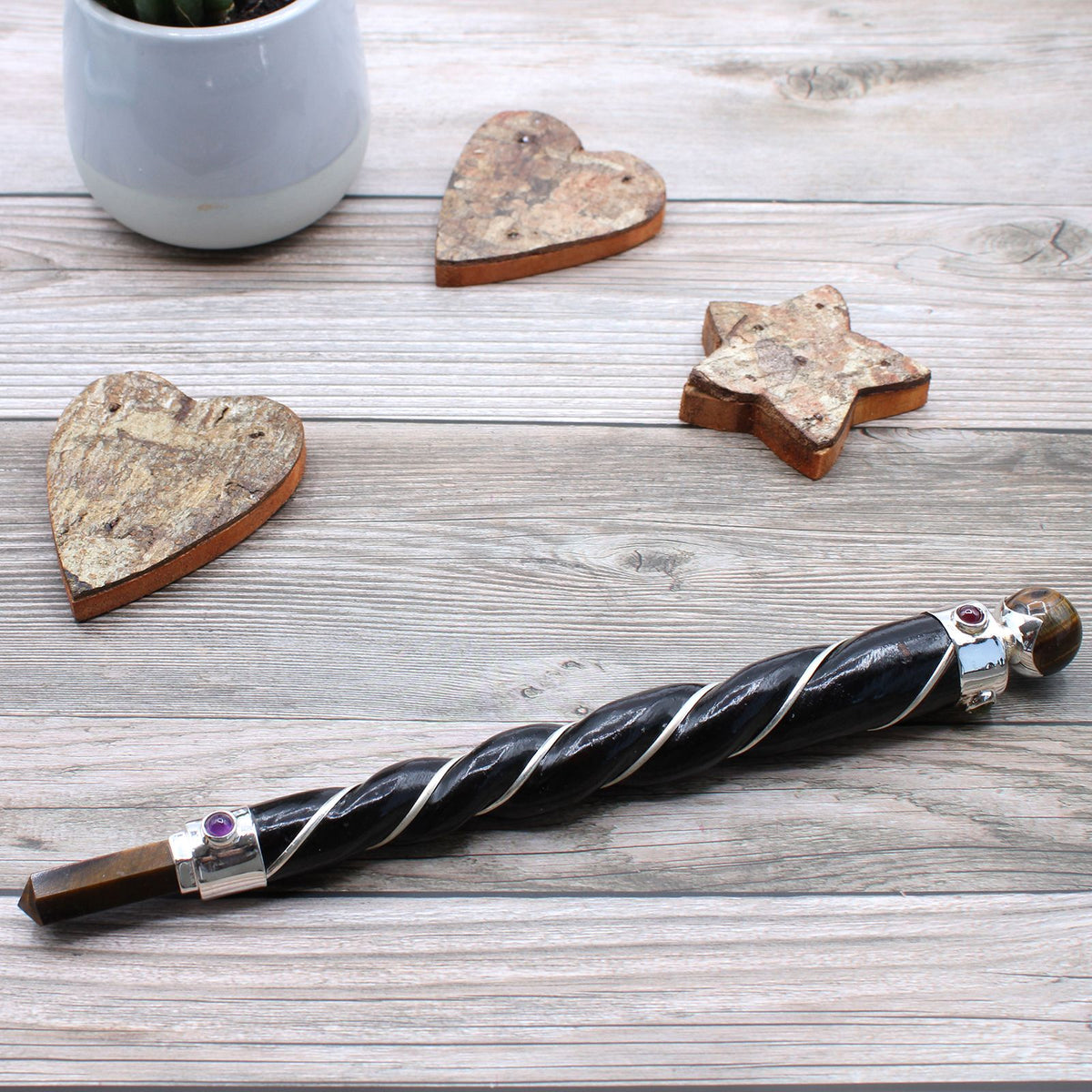 Twisted Healing Wand with Copper and Tiger Eye Star – view 2