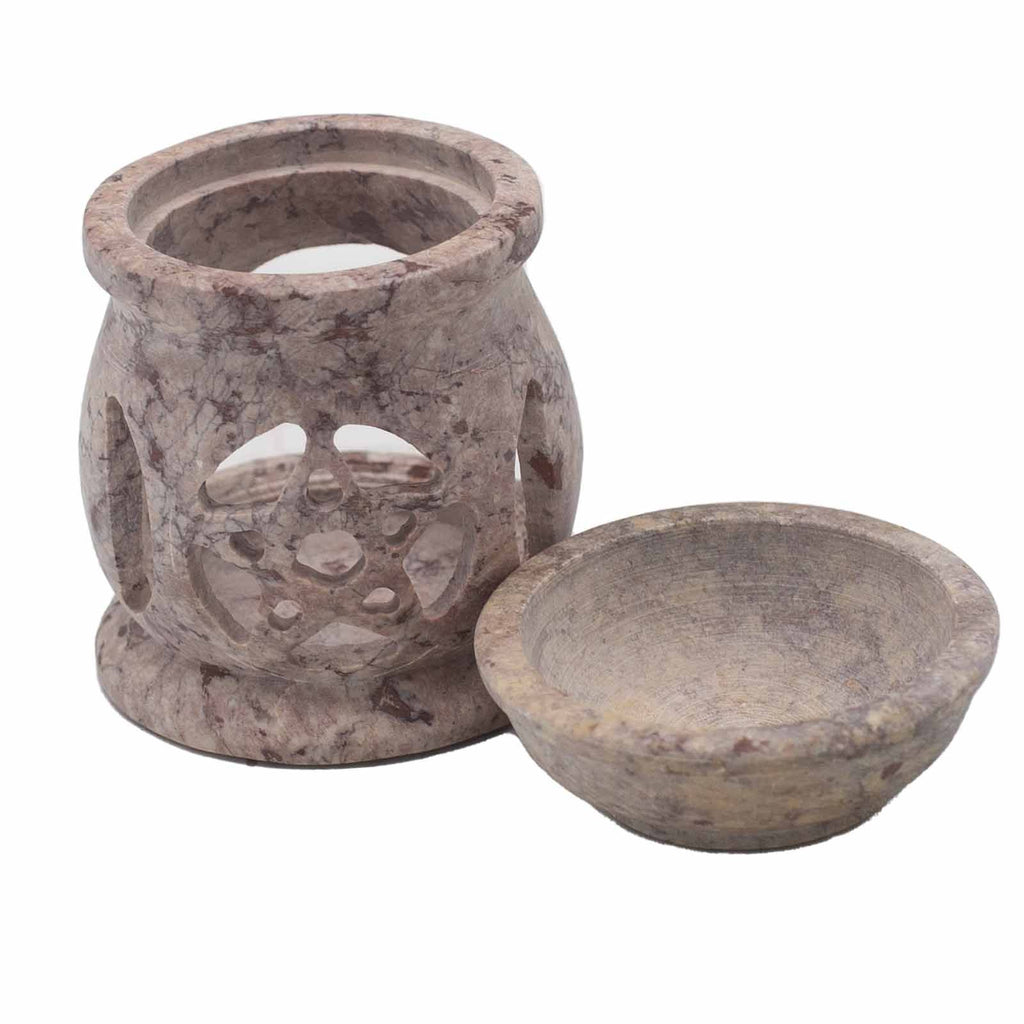 Small Soapstone Oil Burner 8cm - Three Moon Pentagon – view 4