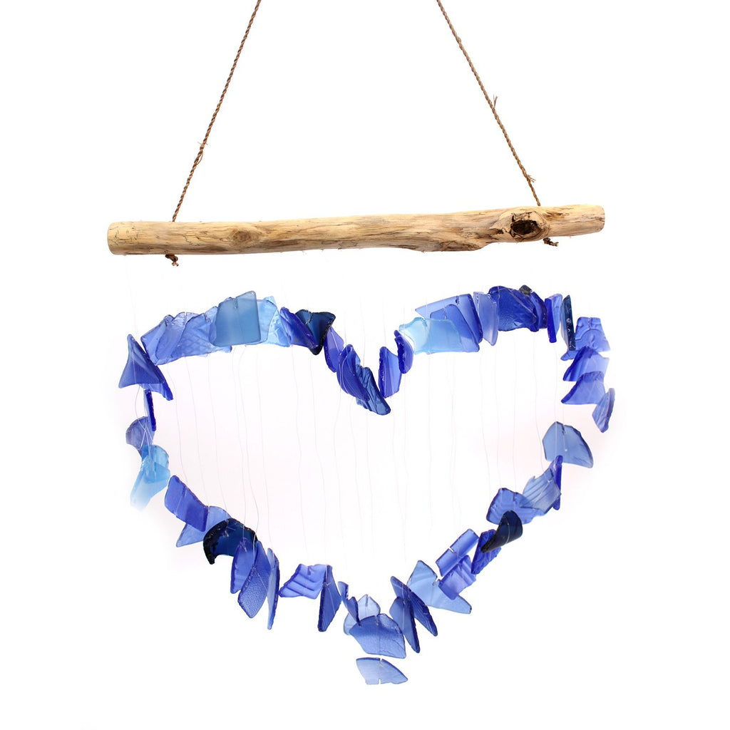 Recycled Glass Love Chime - Blue