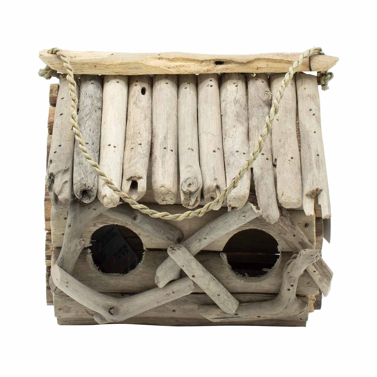 Recycled Driftwood Birdbox, Double Nest Box – view 2