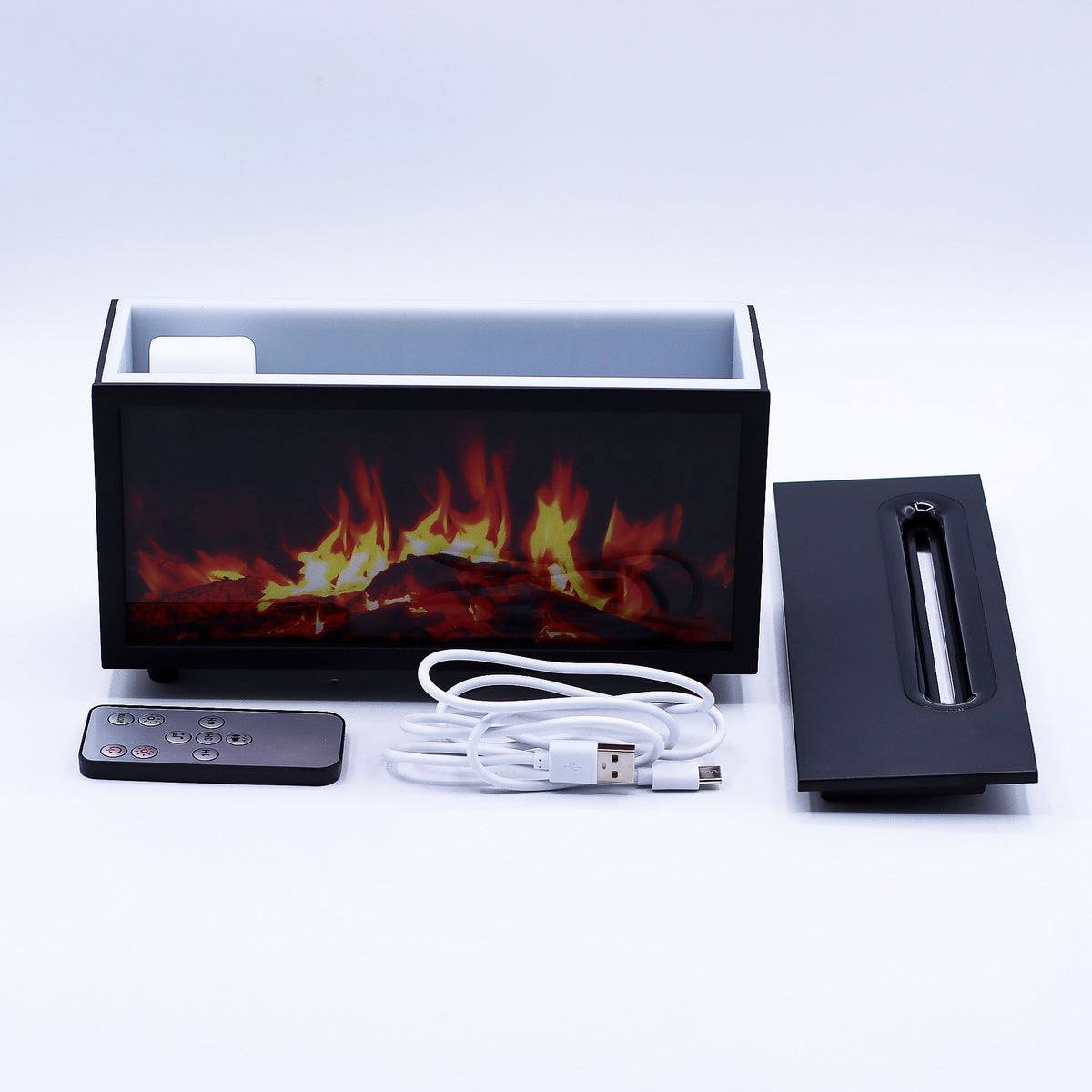 Flame Effect Aroma Diffuser with Birdsong - Black USB – view 10