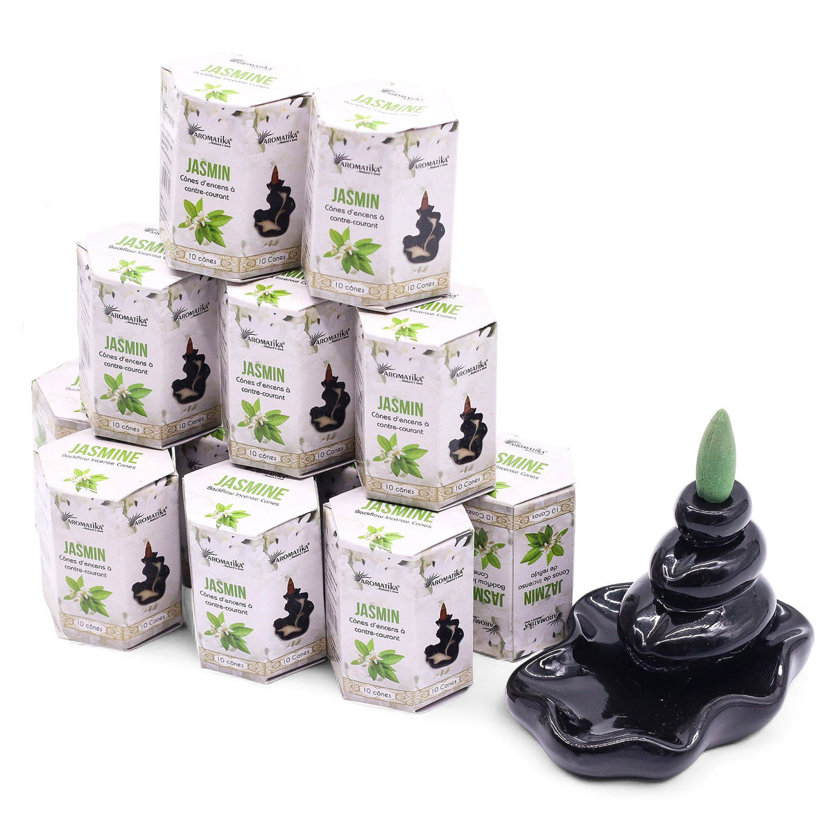 Aromatika Jasmine Backflow Incense Cones Pack of 10 – view 5