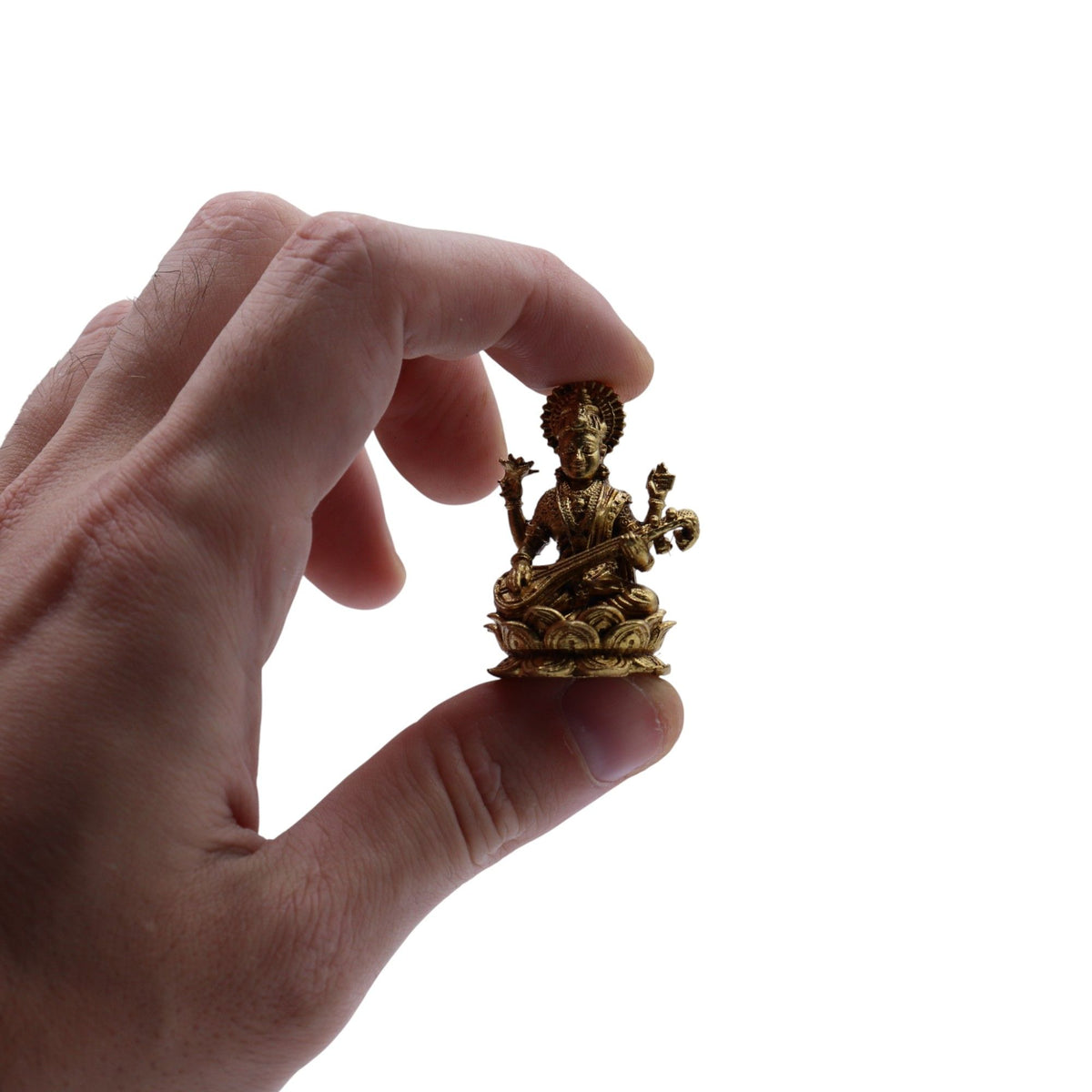 Brass Saraswati Miniature Statue - 34mm – view 8