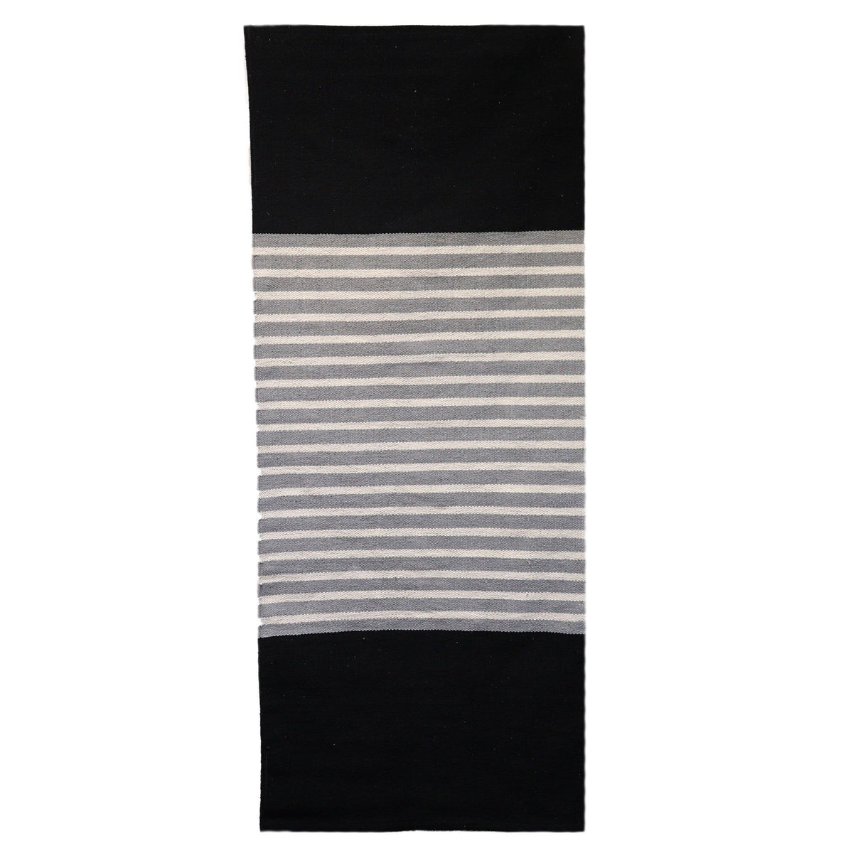 Indian Cotton Rug - Black/Grey - 70x172cm – view 6