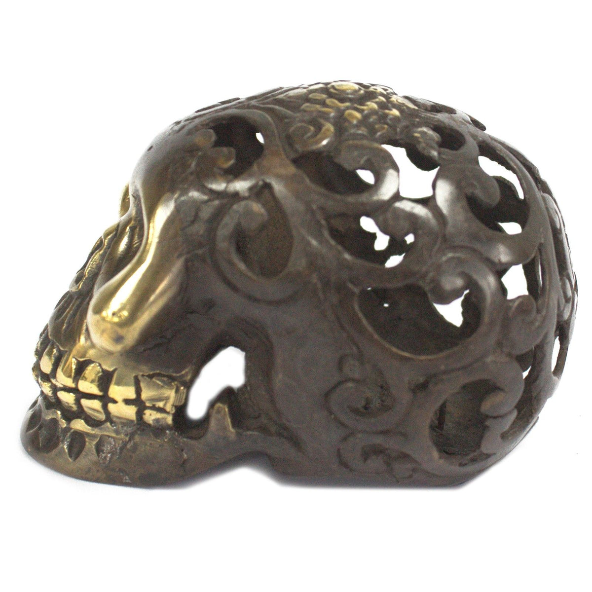 Vintage-Finish Brass Skull – Large – view 5