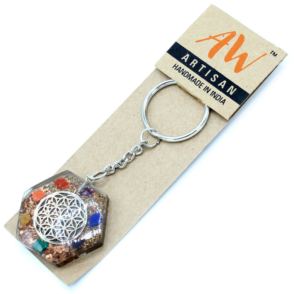 Orgonite Power Keyring - Octagon Flower of Life – view 2