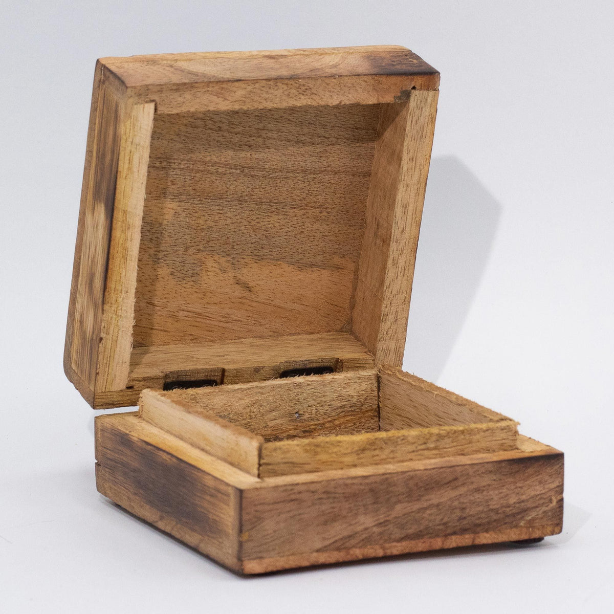 Enamelled Mango Wood Square Box 15x17.5x8cm - Alt Design