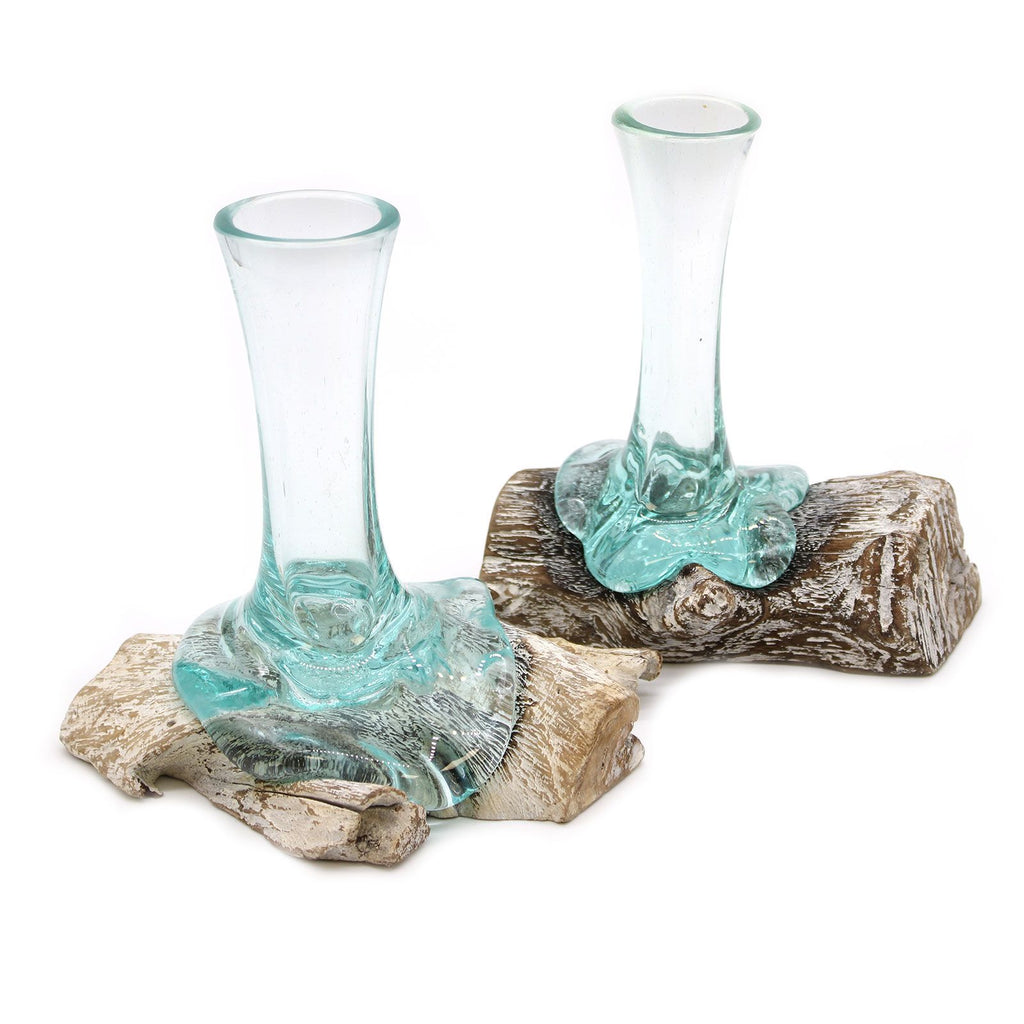 Molten Glass Vase on Whitewash Wood - Small – view 6