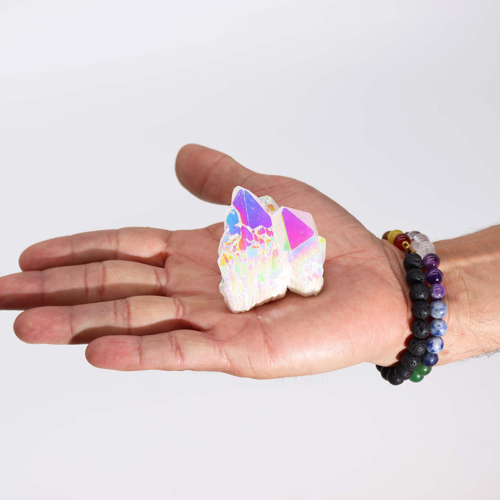 Medium Aura Angel Quartz Cluster, approx 6.5cm
