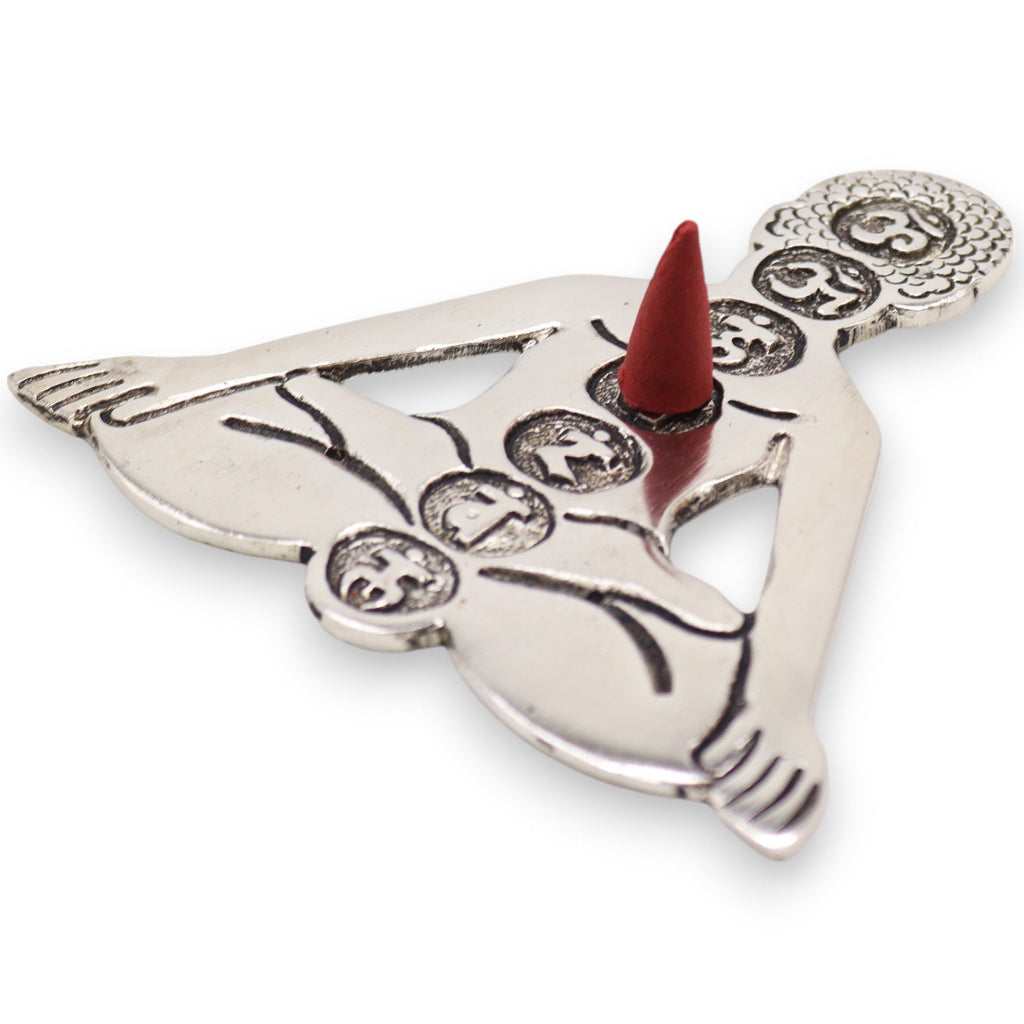 Polished Aluminium Seven Chakra Incense Holder 12cm – view 3
