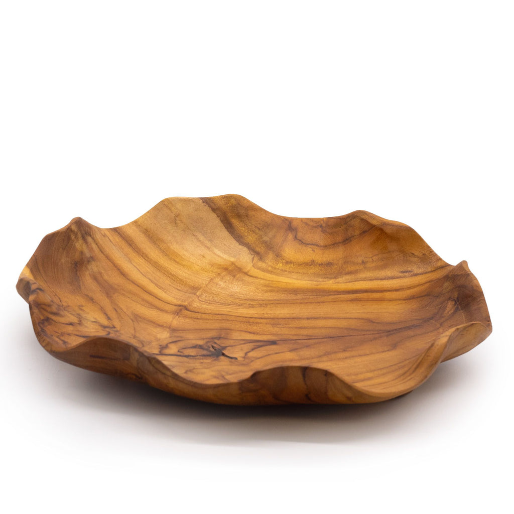 Smooth Round Teak Wood Fruit Bowl, 28cm – view 3