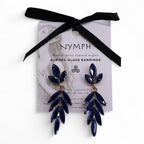 Nymph Royal Blue Long Drop Vintage Glass Earrings – view 2
