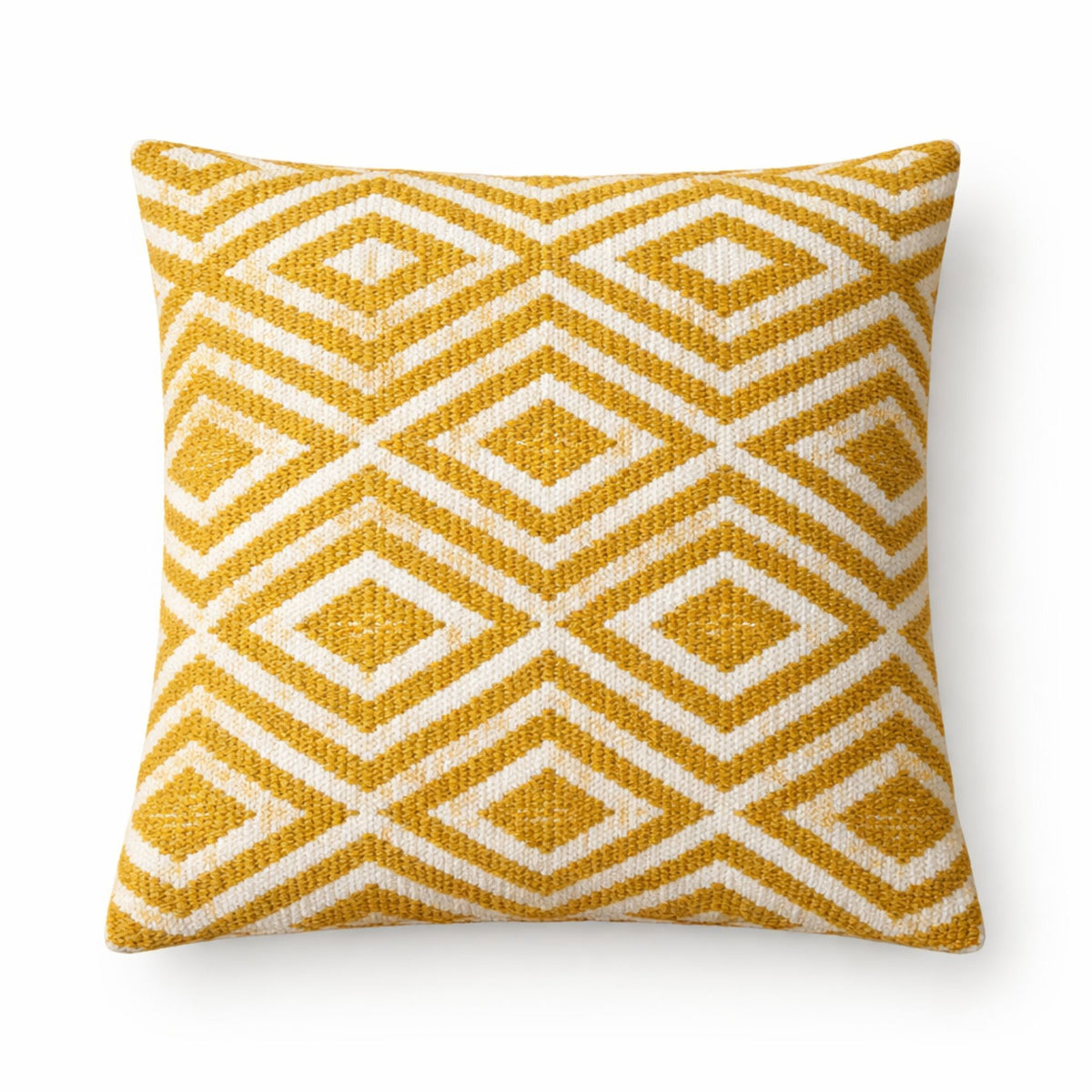 Mustard Diamonds Cushion Cover, 45x45cm