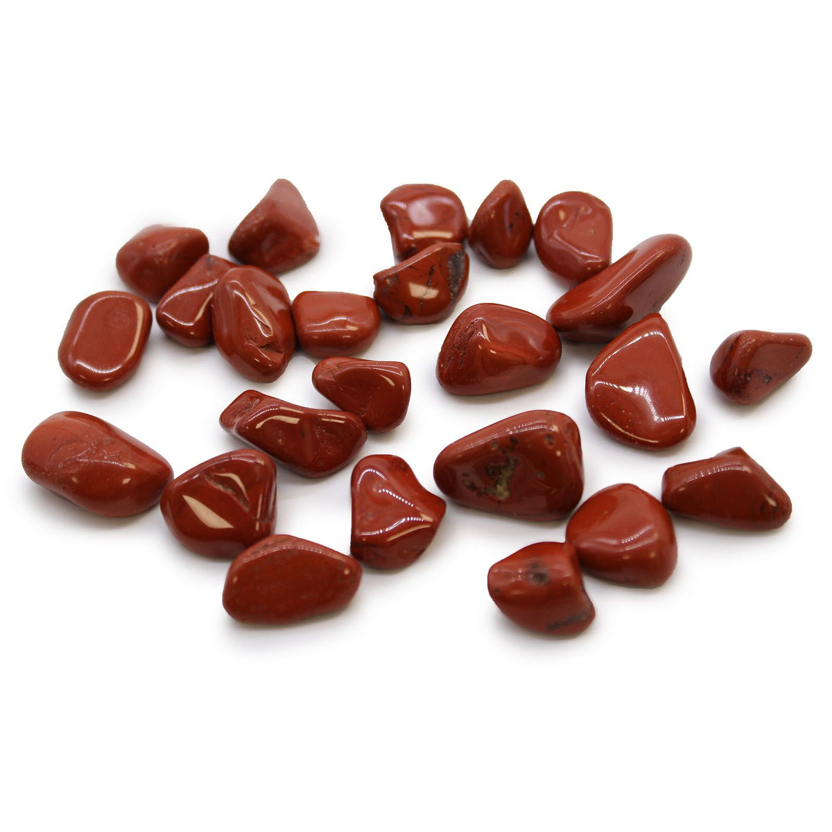 Bag of 24 Small African Tumble Stones - Red Jasper