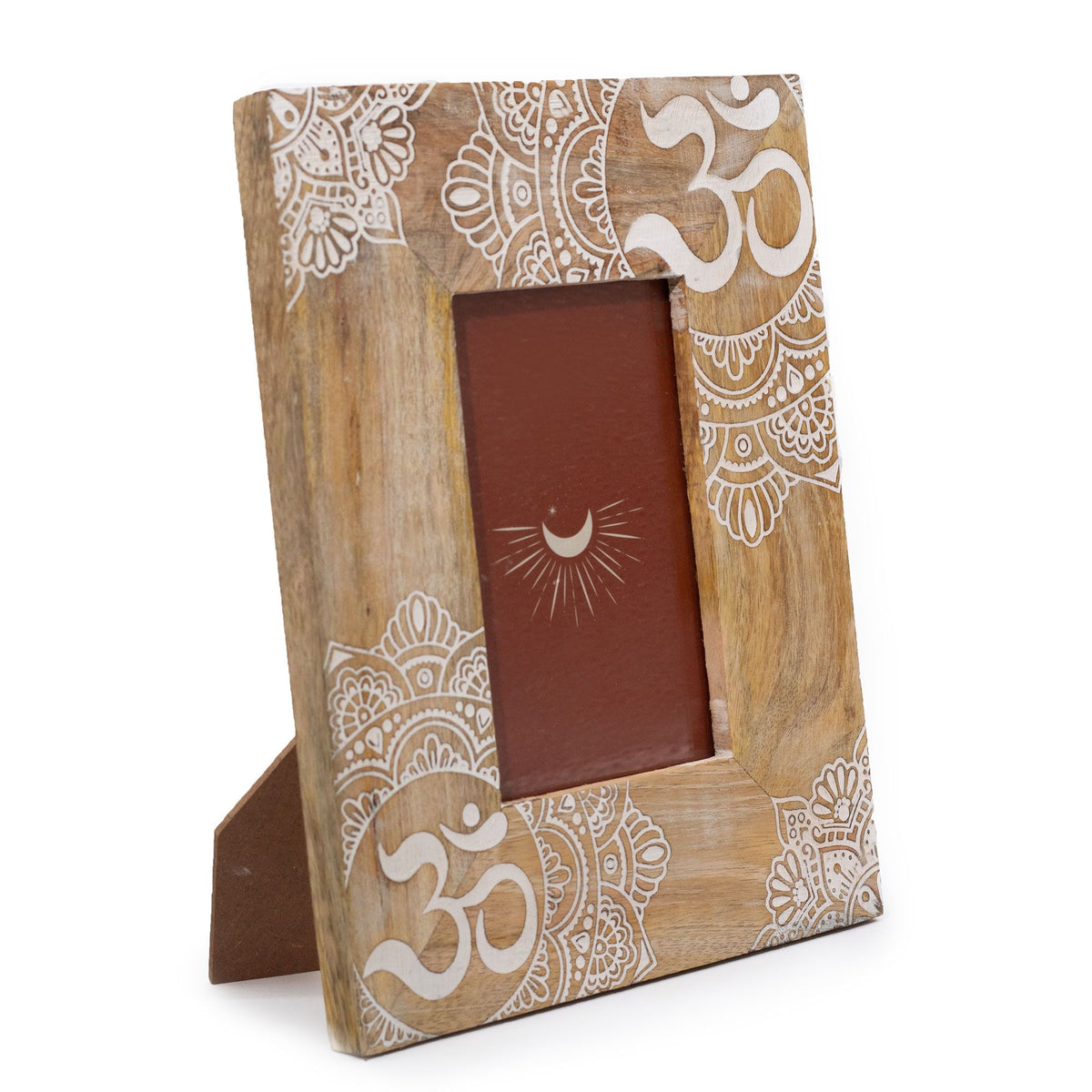 Medium Mango Wood Picture Frame, Mandala, White