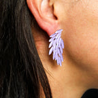 Nymph Lavender Angel Wings Glass Earrings – view 3