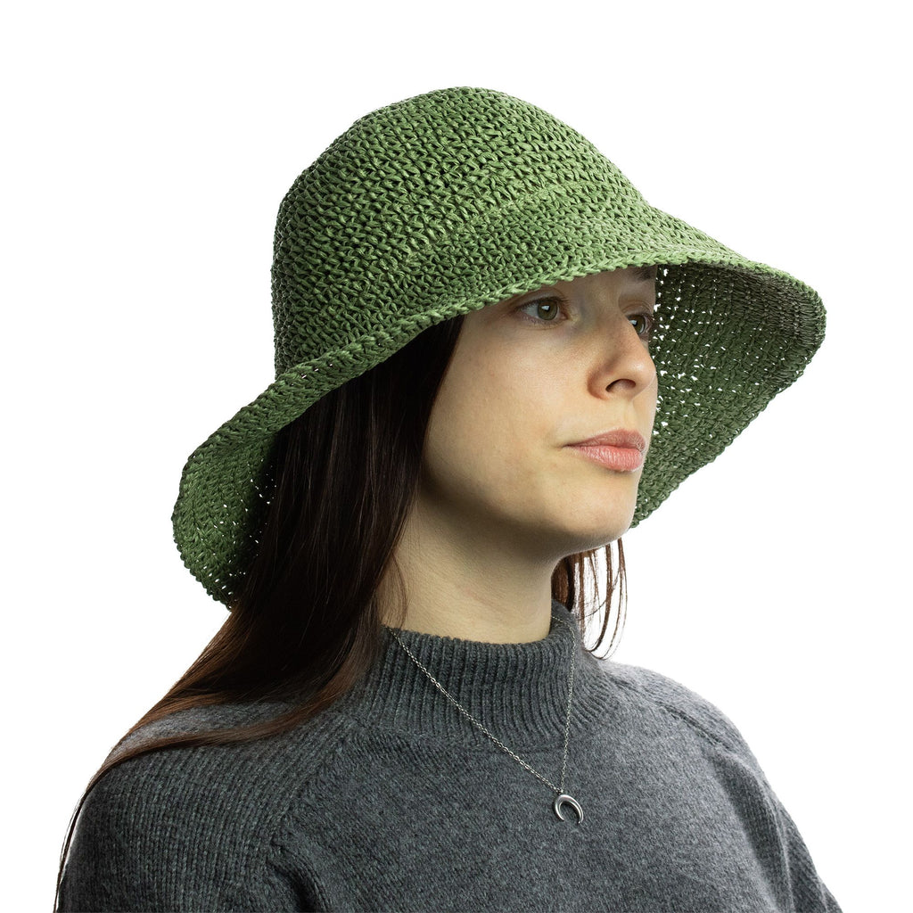 Nomad Sari Floppy Straw Sun Hat - Moss Green – view 5