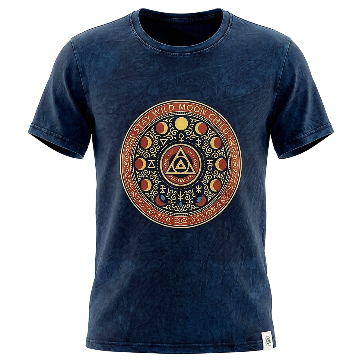 Nomad Sari Stonewashed T-Shirt - Stay Wild Moon Child - Blue - XL – view 4