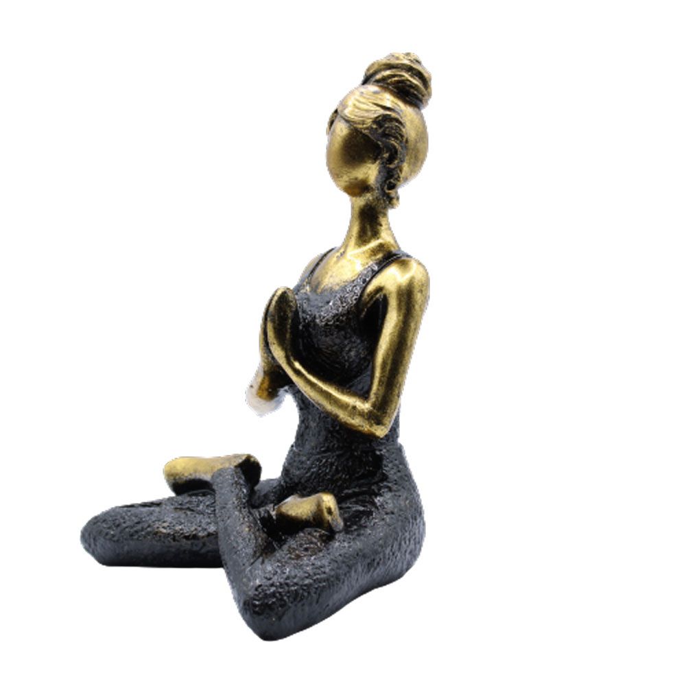 Yoga Lady Figure, Bronze and Black, 24 cm – view 2