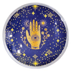 Triple Leg Enamelled Offering Plate - Hamsa Midnight Blue – view 2