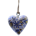 Large Wood Heart Decoration, Blue Floral – view 4