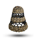 Banana Leaf & Black Raffia Lamp Shades, Set of 3