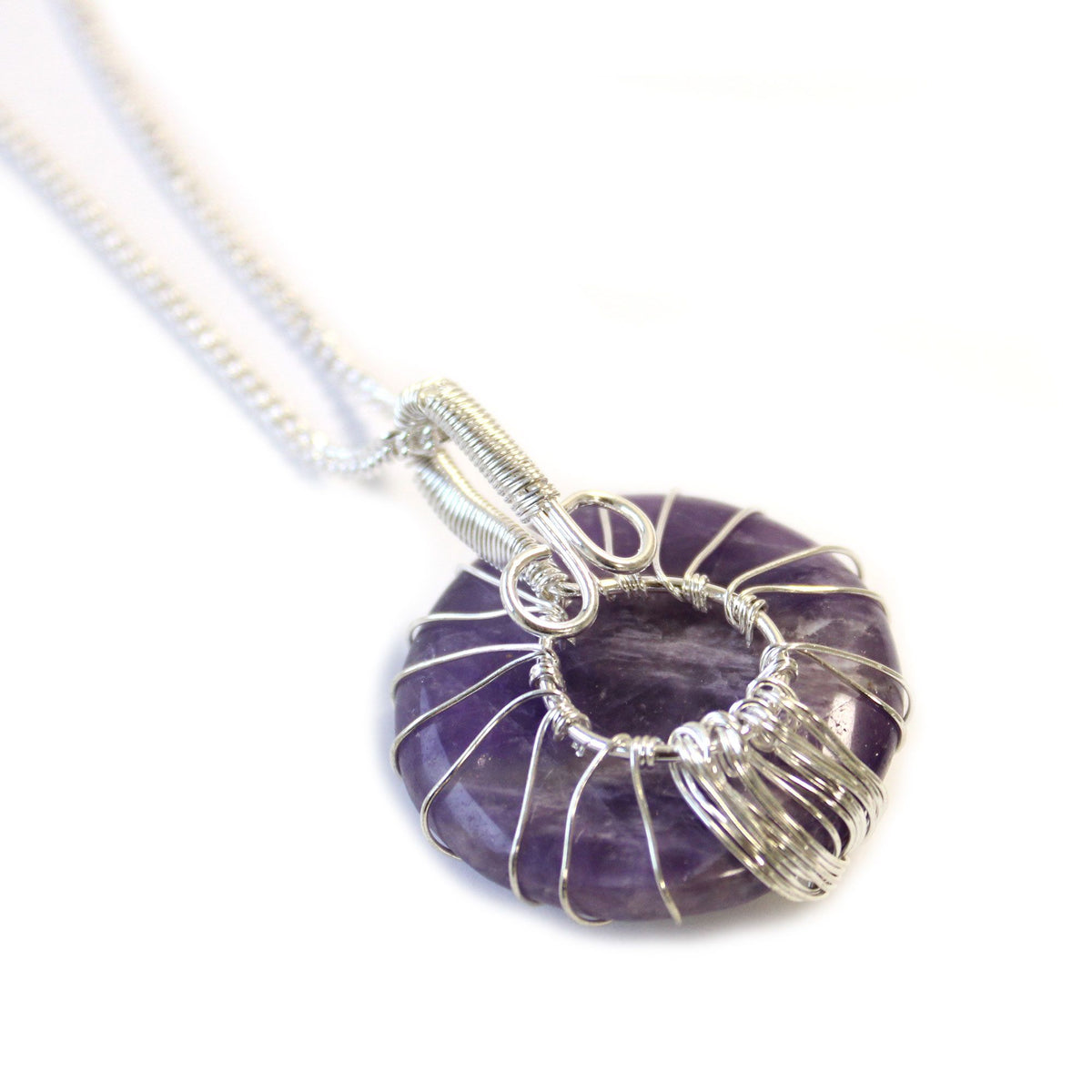 Tree of Life Amethyst Gemstone Necklace – view 6