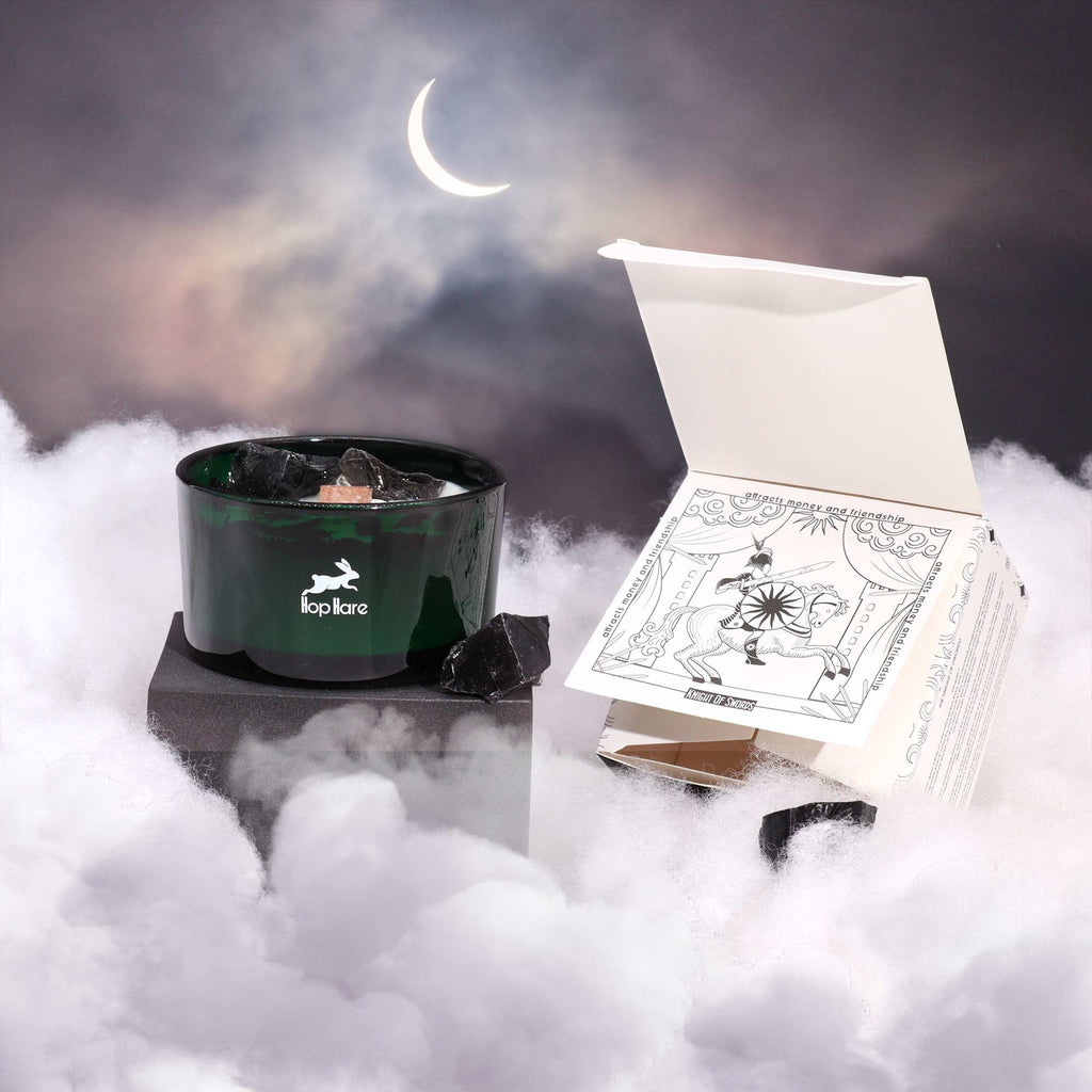 Hop Hare Crystal Magic Candle - King of Swords, Black Obsidian – view 3