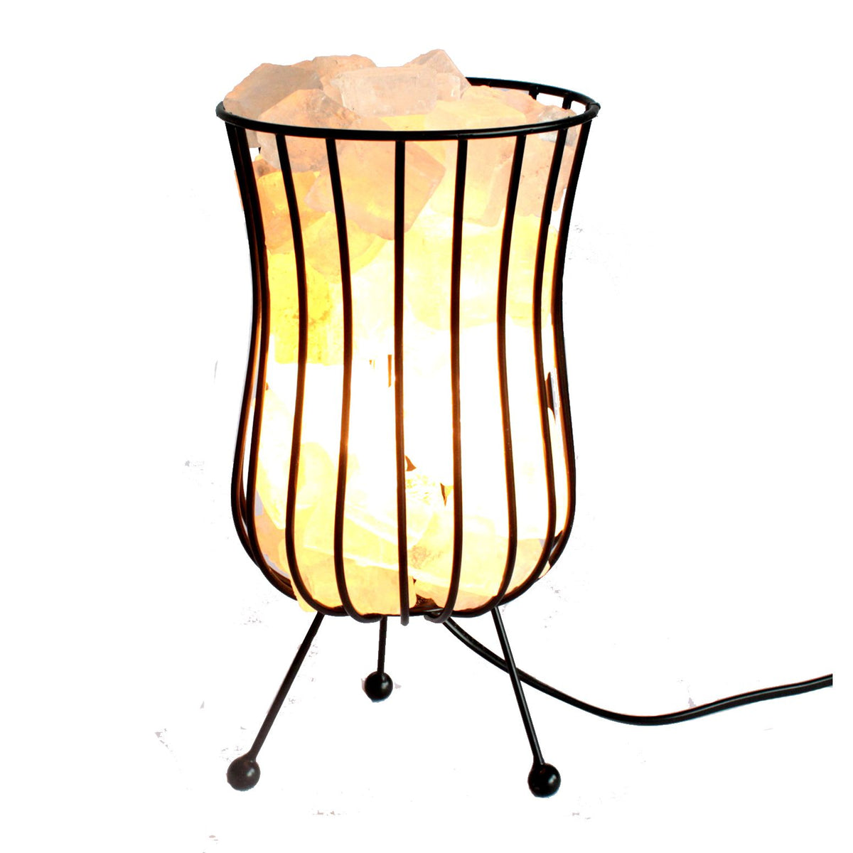 Tall Salt Rock Brazier Lamp - Pink Himalayan Salt