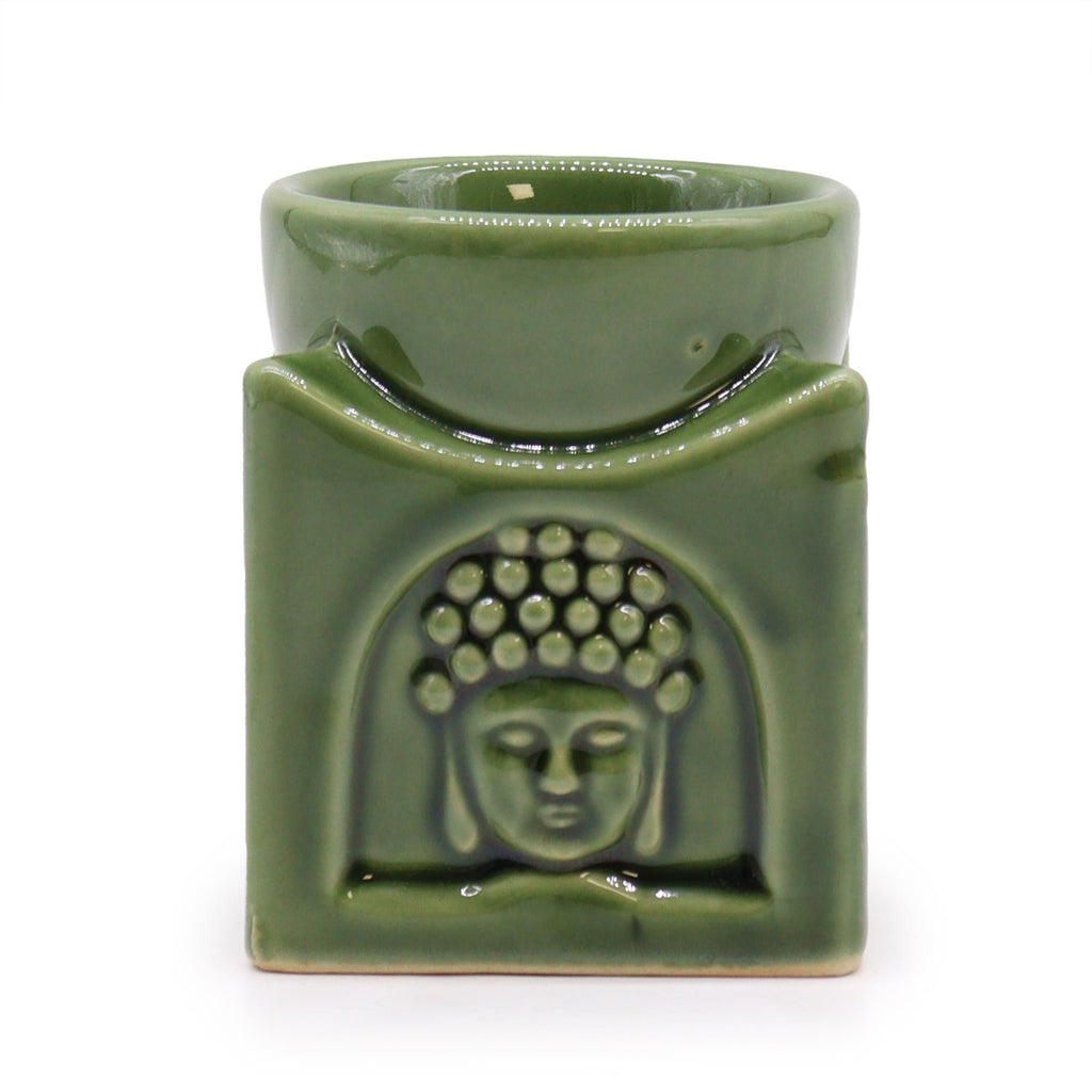 Square Buddha Ceramic Oil Burner - Dark Jade – view 2