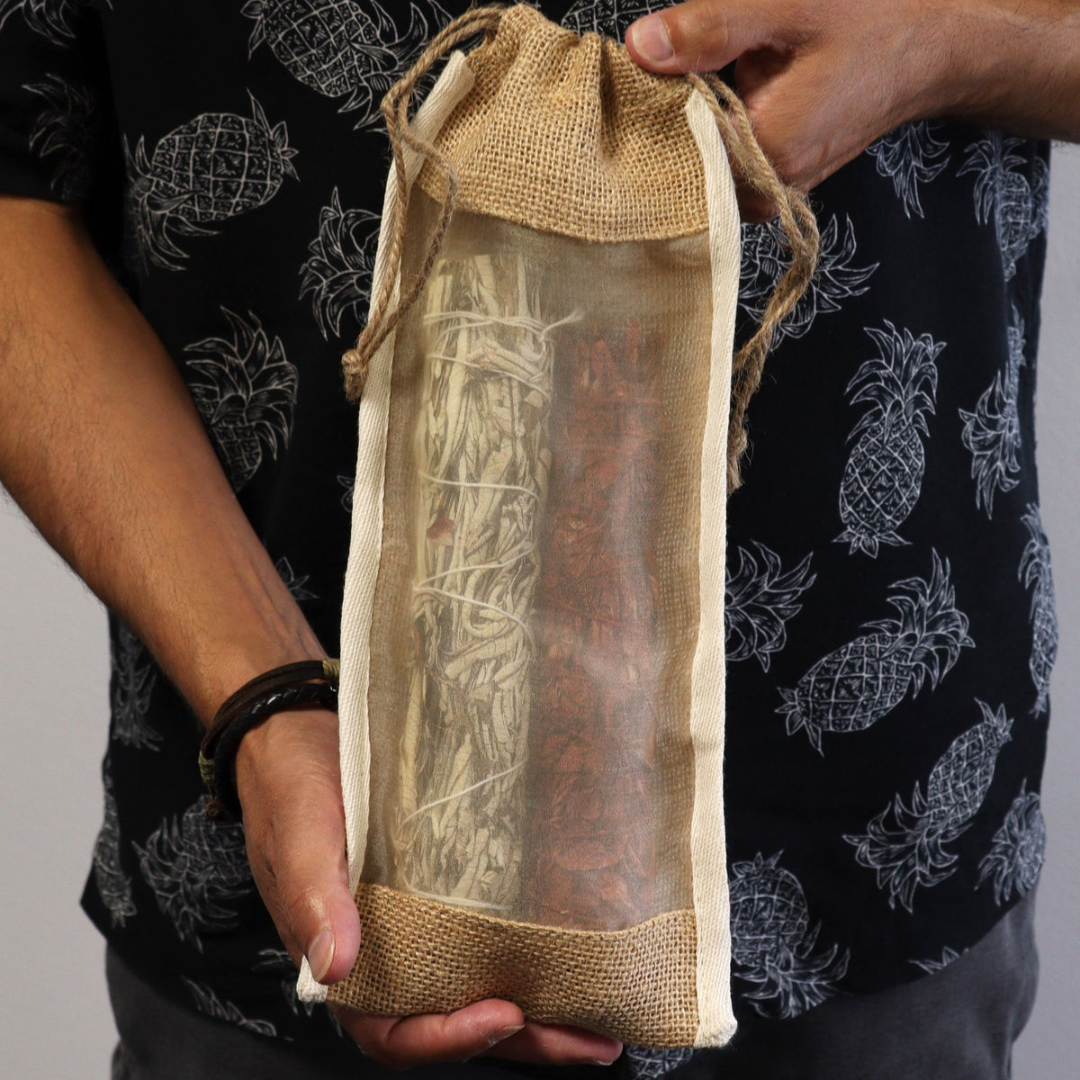 Long Washed Jute Pouch 35x15cm – view 2