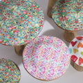 Pretty Floral Enamelled Mushroom Ornament - Large 20cm