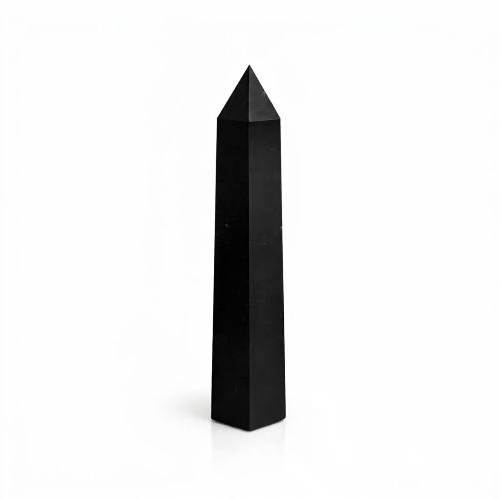 Black Tourmaline Six Face Obelisk Point approx 17cm – view 6