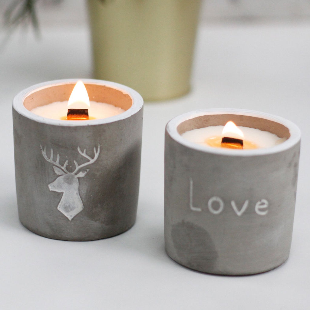 Concrete Wooden Wick Candle - Love, Purple Fig & Cassis – view 6