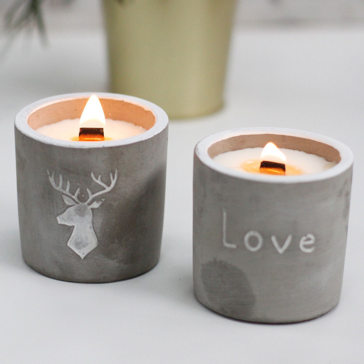 Concrete Wooden Wick Candle - Love, Purple Fig & Cassis – view 6
