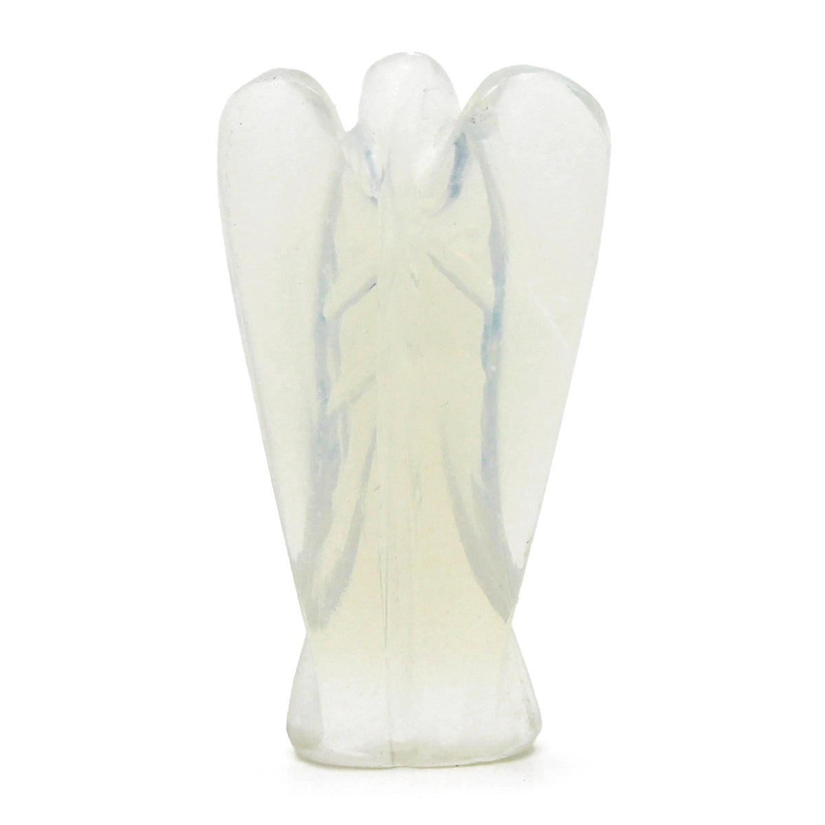 Hand Carved Opalite Gemstone Angel Figure