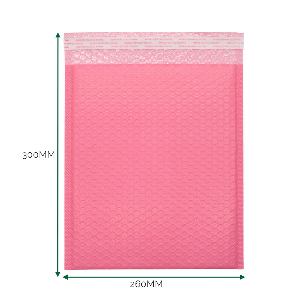 Pink Poly Bubble Mailing Envelope 260x300mm