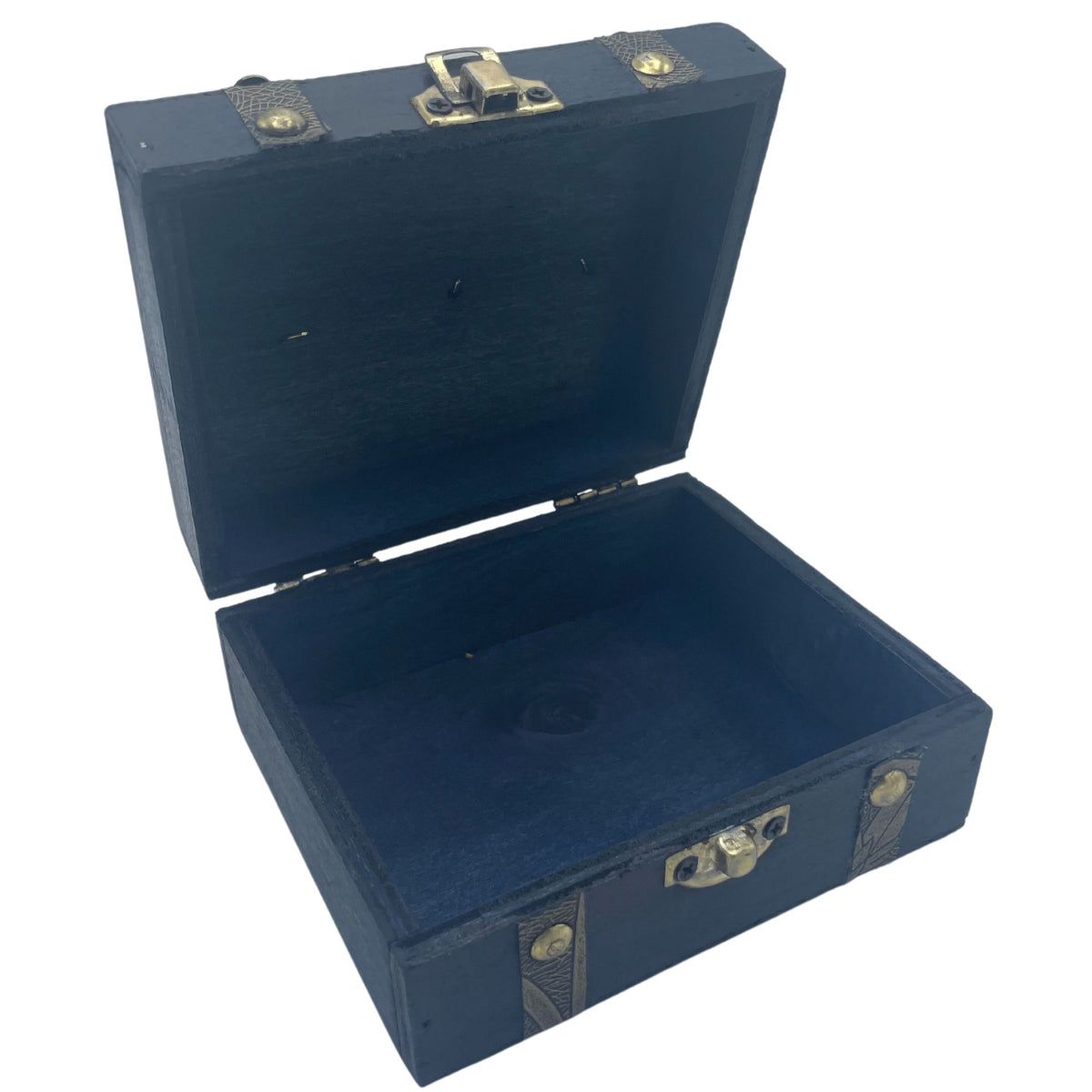 Teal Square Tea Chest, Vintage Style – view 2