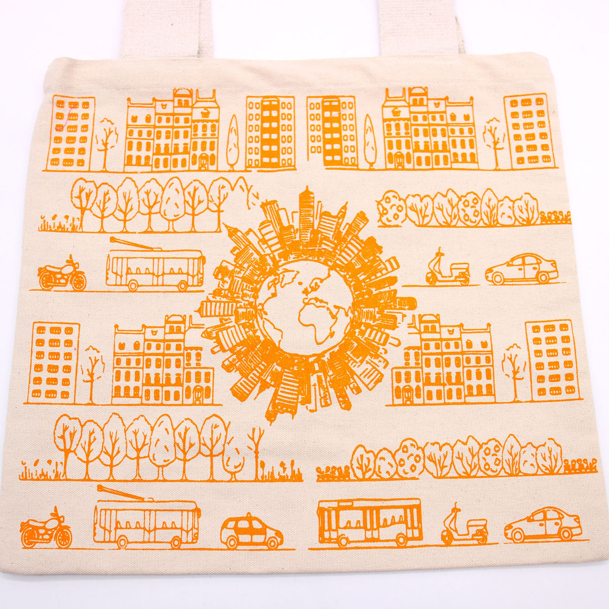 Big Cotton Shopping Bag 38x42cm City Life Print – view 2