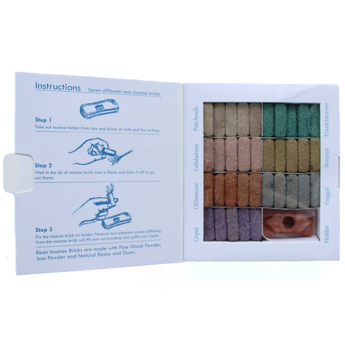 Set of 70 Wild West Incense Bricks with Terracotta Burner