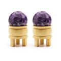 Faceted Amethyst Healing Ball with Wooden Stand