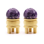 Faceted Amethyst Healing Ball with Wooden Stand