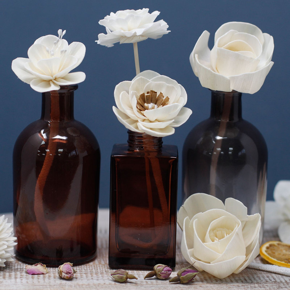 Sola Wood Lotus Diffuser Flowers on String, Large, Set of 4 – view 8
