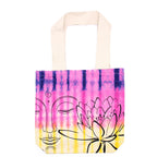 Tie-Dye Cotton Bag - Lotus Buddha - Multicolour - Natural Handle