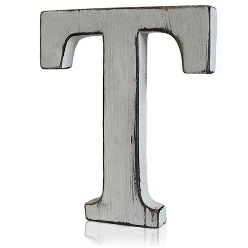 Shabby Chic Wooden Letter T - Mango Wood