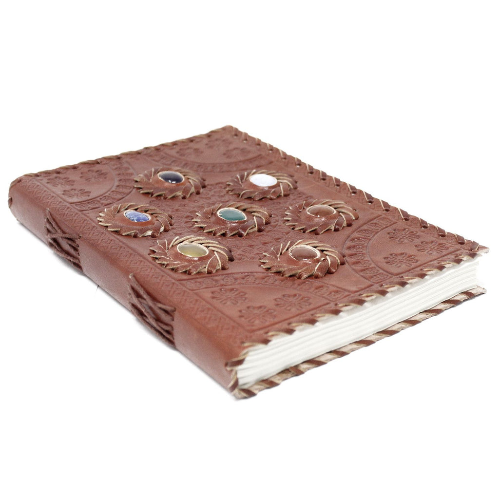 Leather Chakra Stone Notebook, 200 Pages – 22x15 cm – view 3